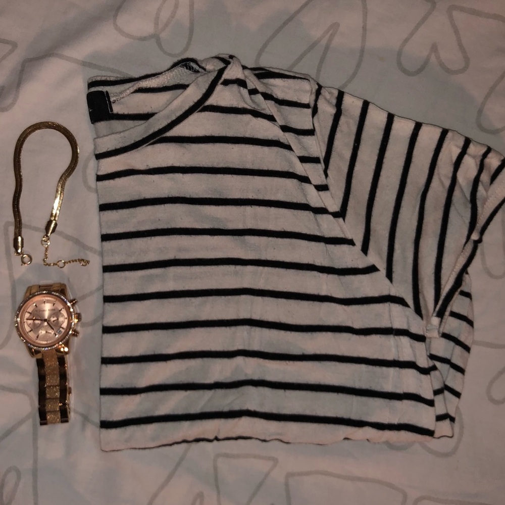 B&W FITTED STRIPE T-SHIRT